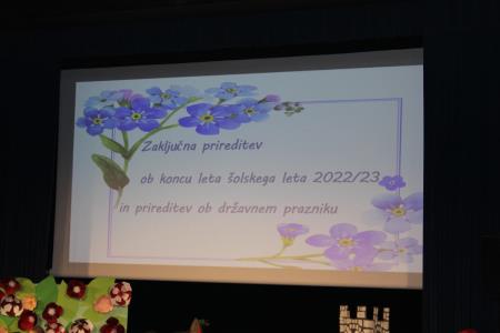 PRIREDITEV OB DNEVU DRŽAVNOSTI IN ZAKLJUČKU ŠOLSKEGA LETA 2